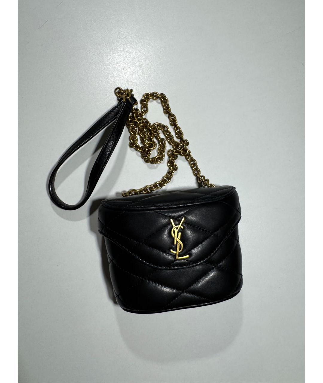 SAINT LAURENT Черная кожаная сумка через плечо, фото 6