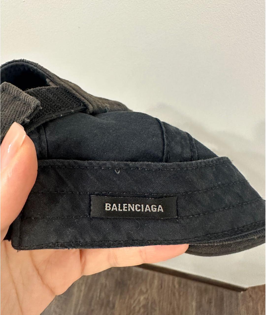 BALENCIAGA Черная хлопковая кепка, фото 7