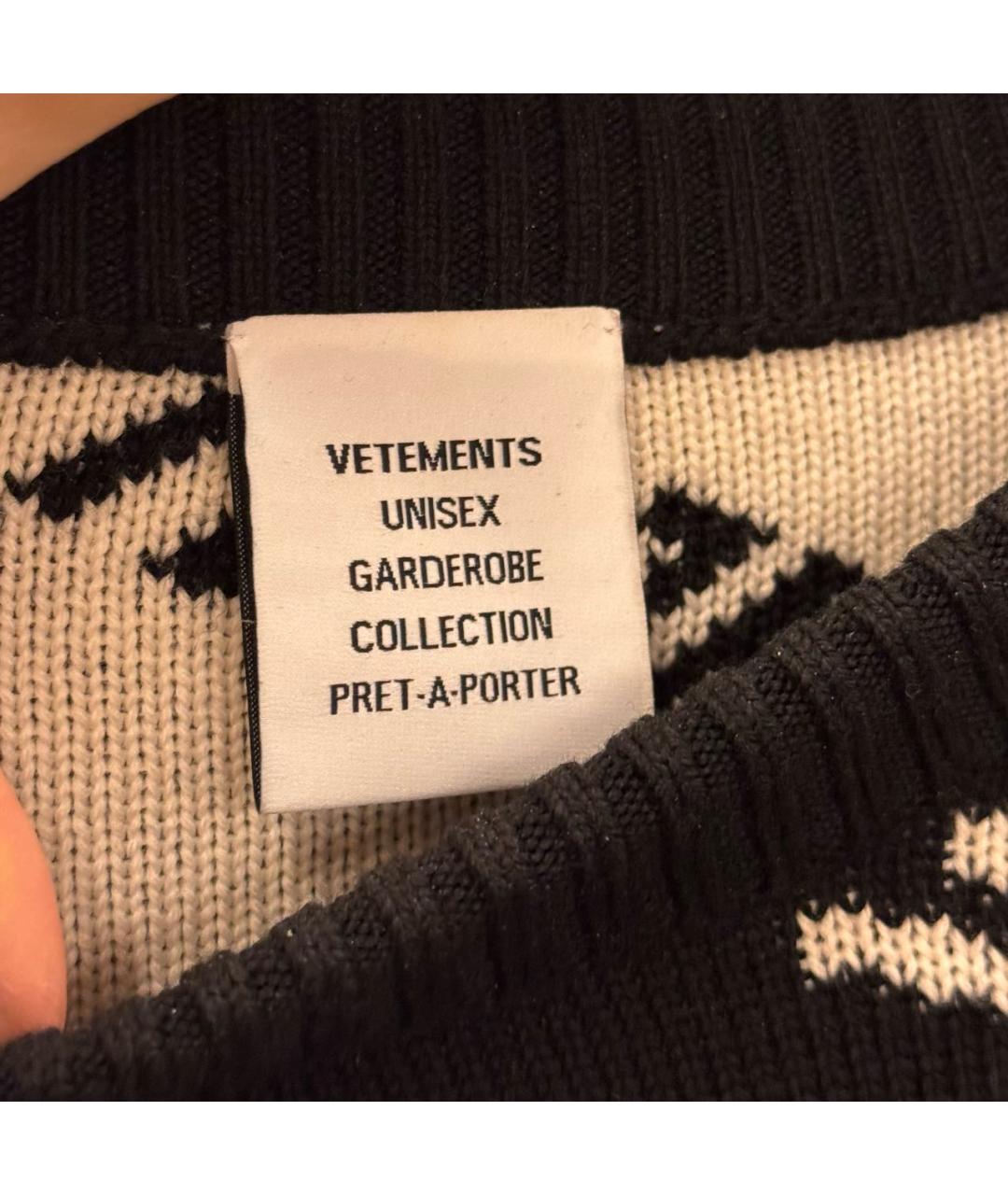 VETEMENTS Черный хлопковый джемпер / свитер, фото 2