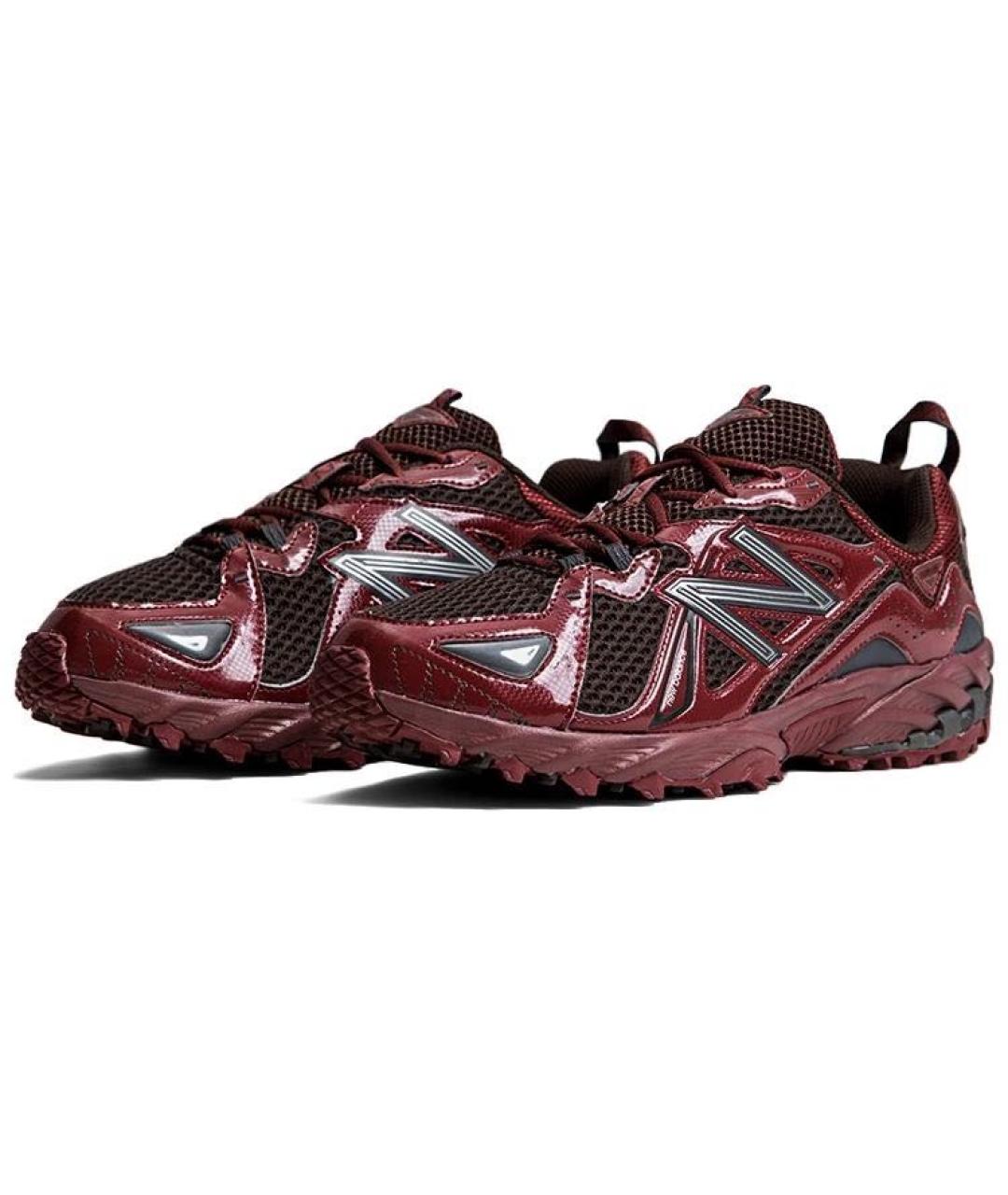 NEW BALANCE Бордовые кроссовки из лакированной кожи, фото 2