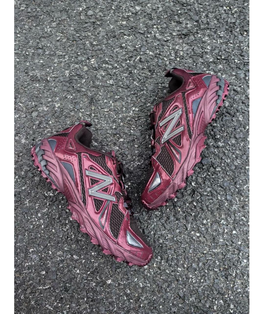 NEW BALANCE Бордовые низкие кроссовки / кеды из лакированной кожи, фото 4