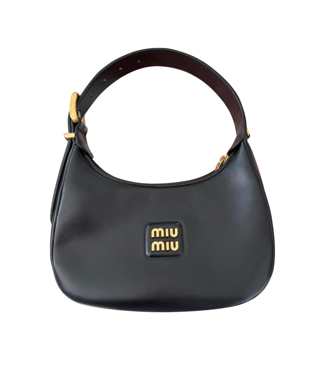 MIU MIU Черная кожаная сумка с короткими ручками, фото 1