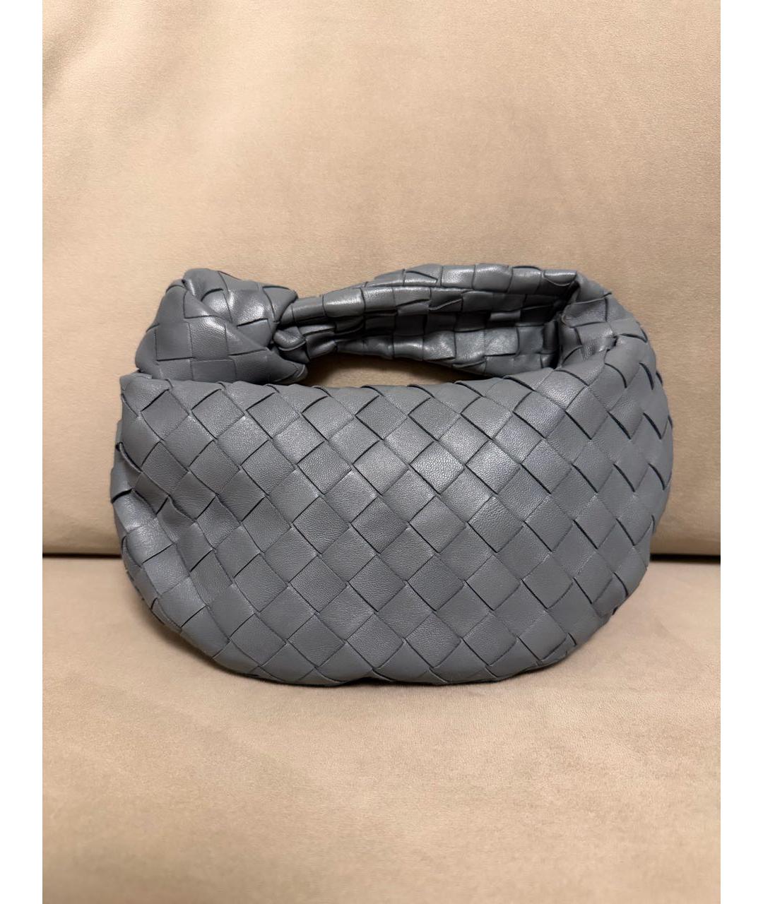 BOTTEGA VENETA Серая кожаная сумка с короткими ручками, фото 9