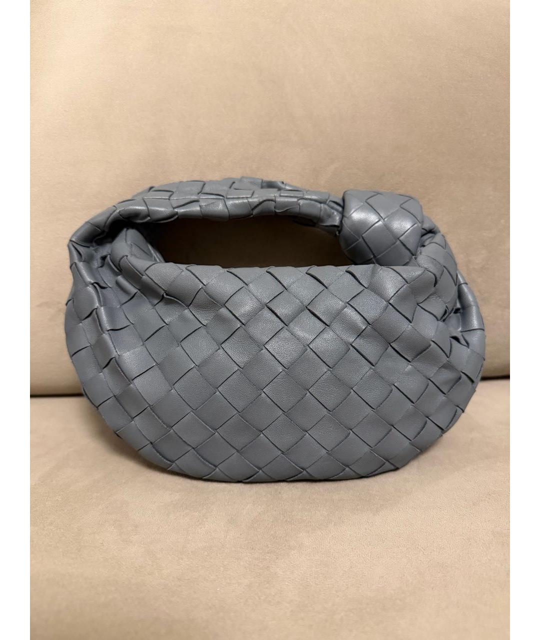 BOTTEGA VENETA Серая кожаная сумка с короткими ручками, фото 3