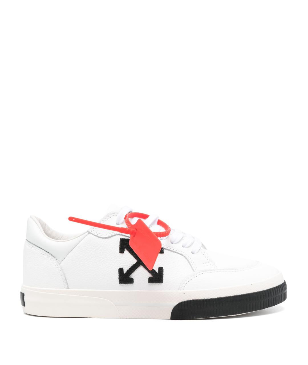 OFF-WHITE Белые кожаные низкие кроссовки / кеды, фото 1