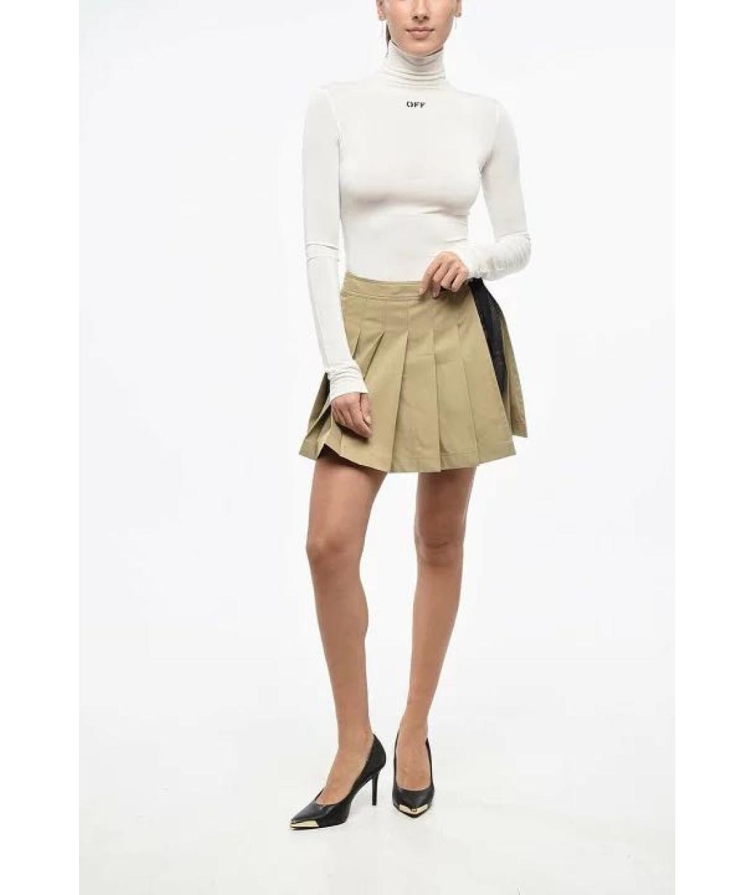 CHRISTIAN DIOR Бежевая хлопковая юбка-шорты, фото 4