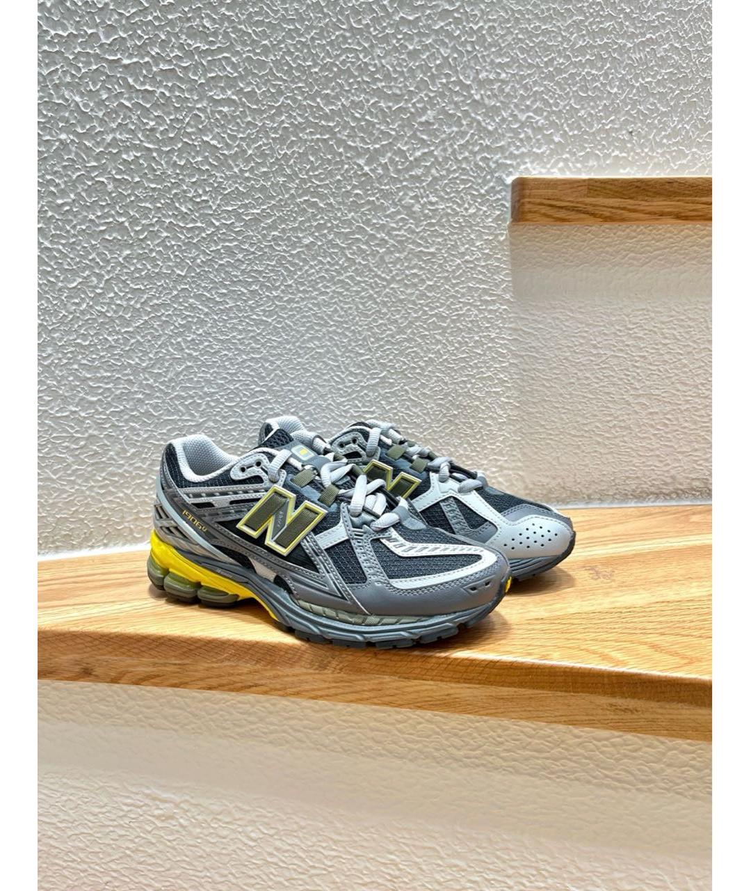 NEW BALANCE Серые кожаные низкие кроссовки / кеды, фото 4