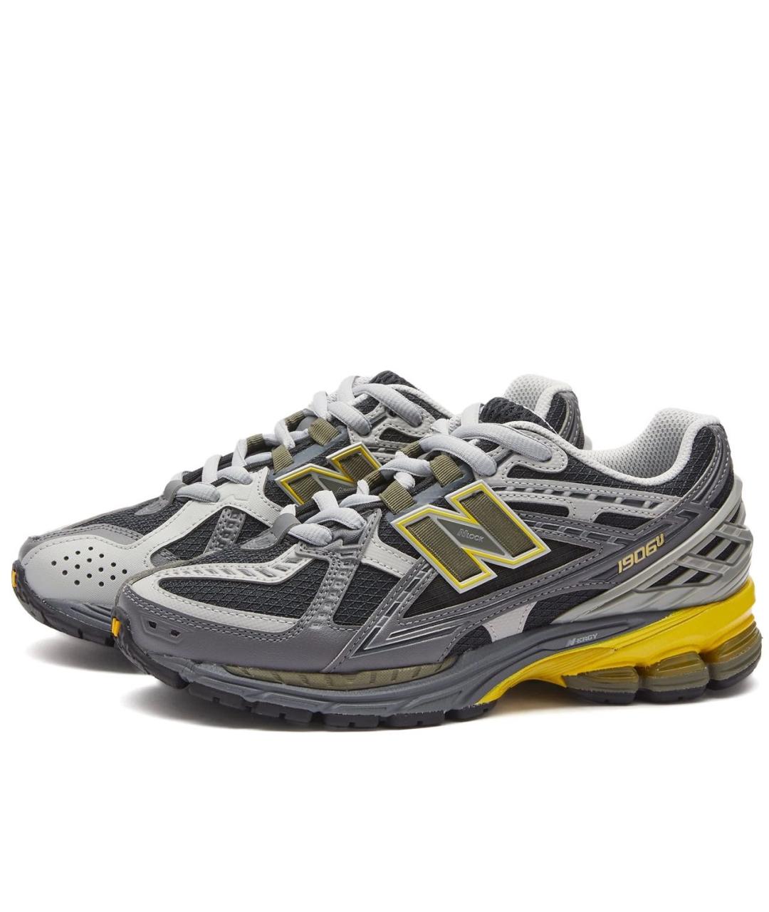 NEW BALANCE Серые кожаные низкие кроссовки / кеды, фото 2