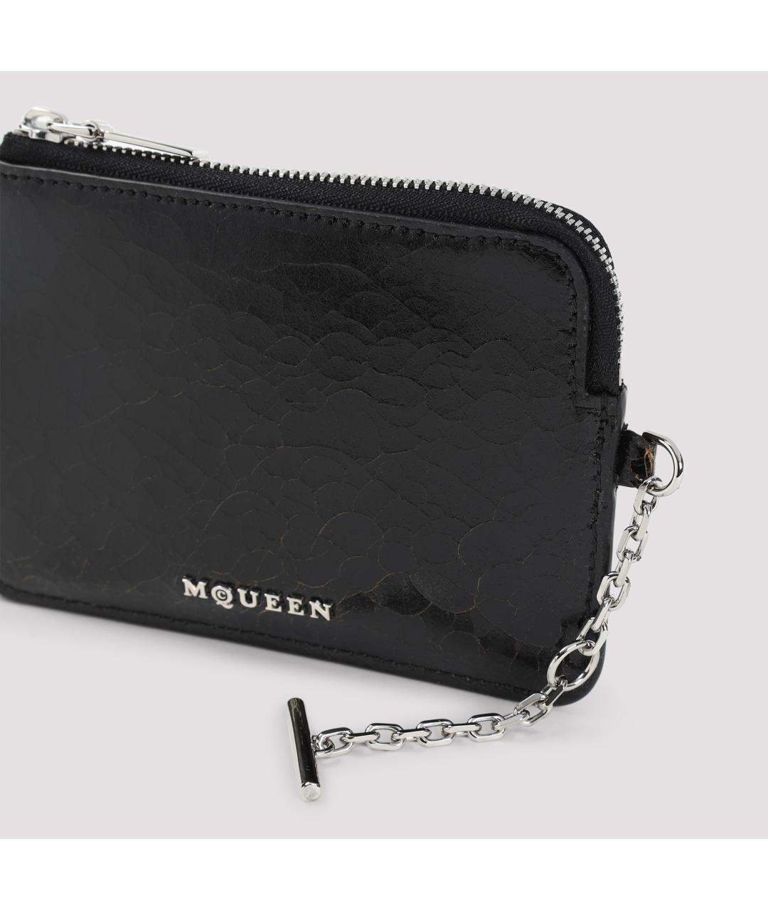 ALEXANDER MCQUEEN Черный кожаный кошелек, фото 3
