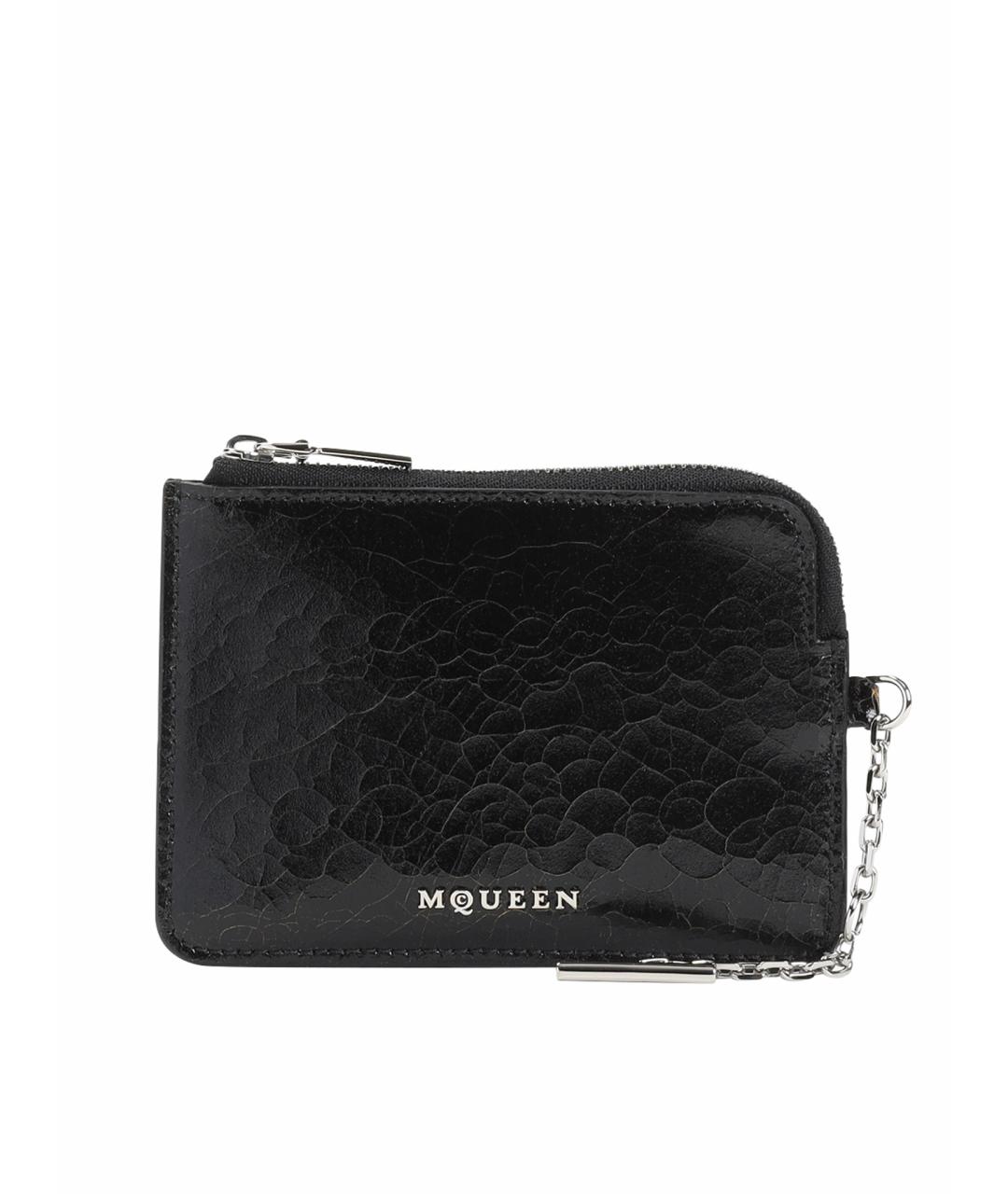 ALEXANDER MCQUEEN Черный кожаный кошелек, фото 1