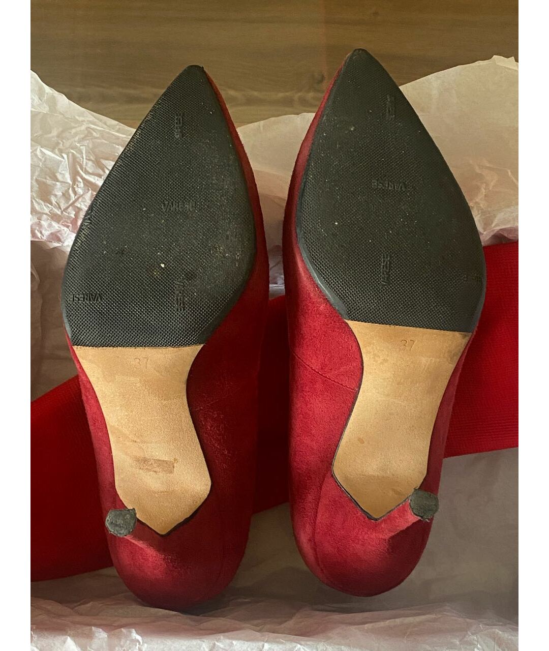CAROLINA HERRERA Красные замшевые туфли, фото 5
