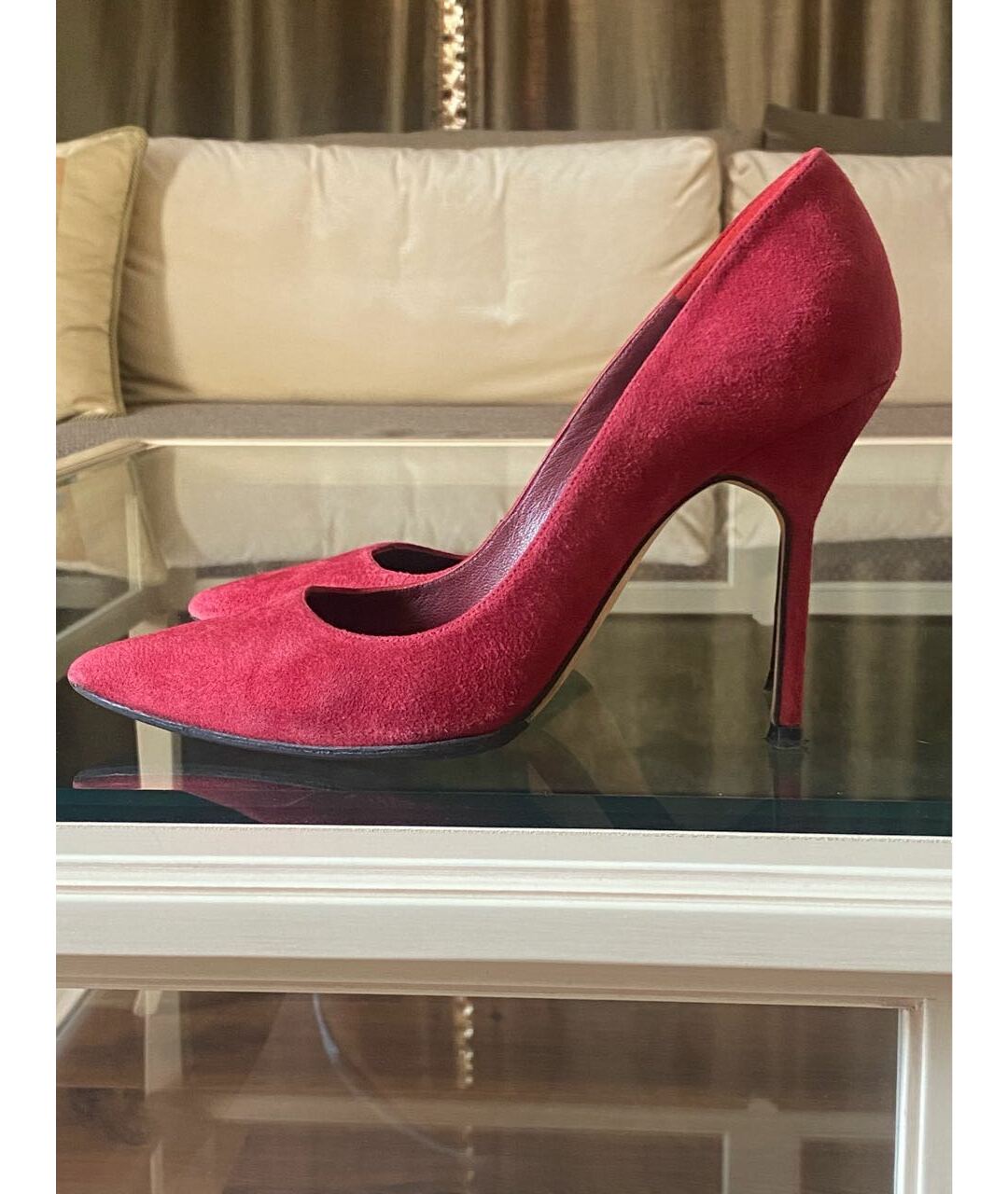 CAROLINA HERRERA Красные замшевые туфли, фото 8