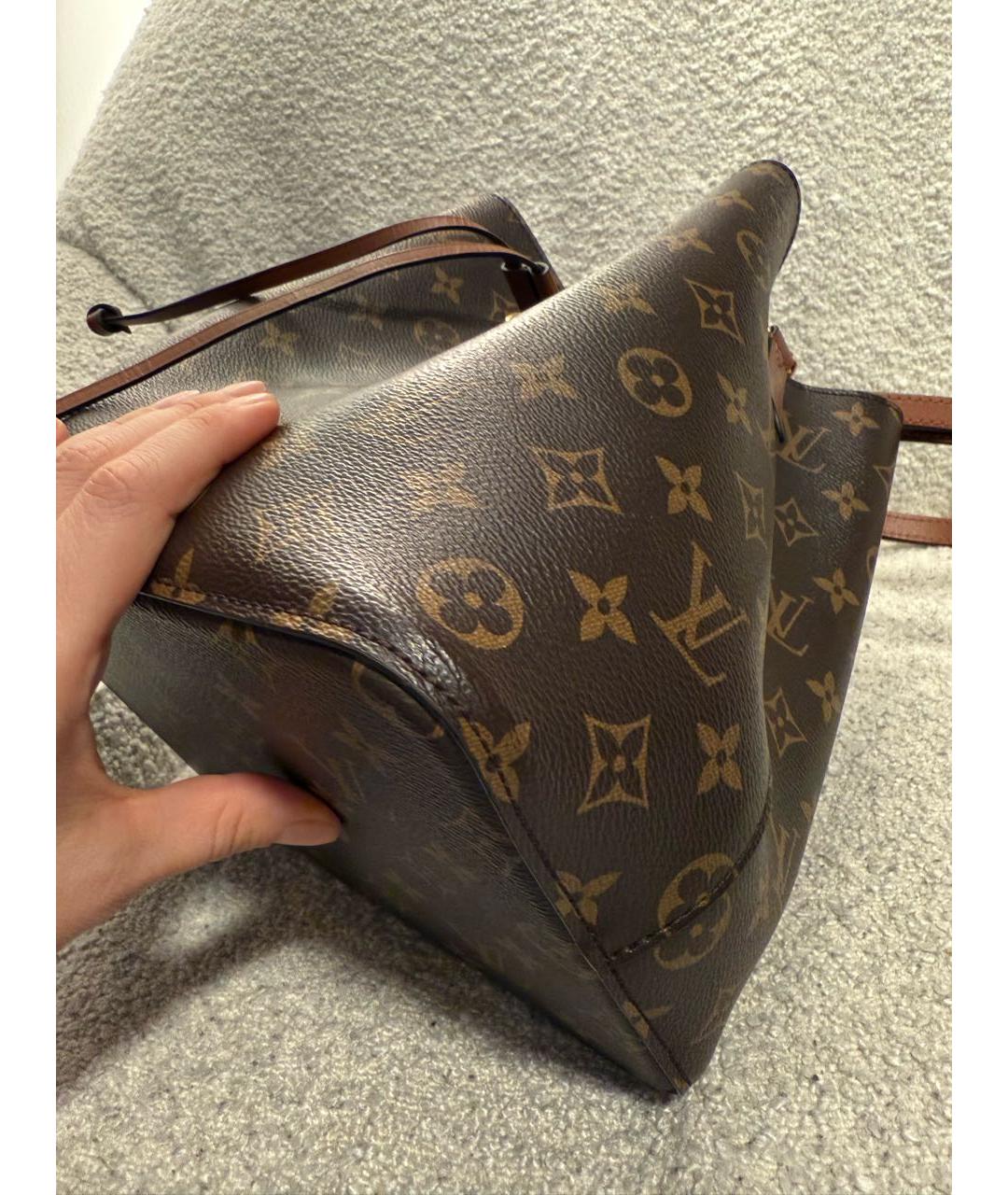 LOUIS VUITTON Коричневая кожаная сумка через плечо, фото 5