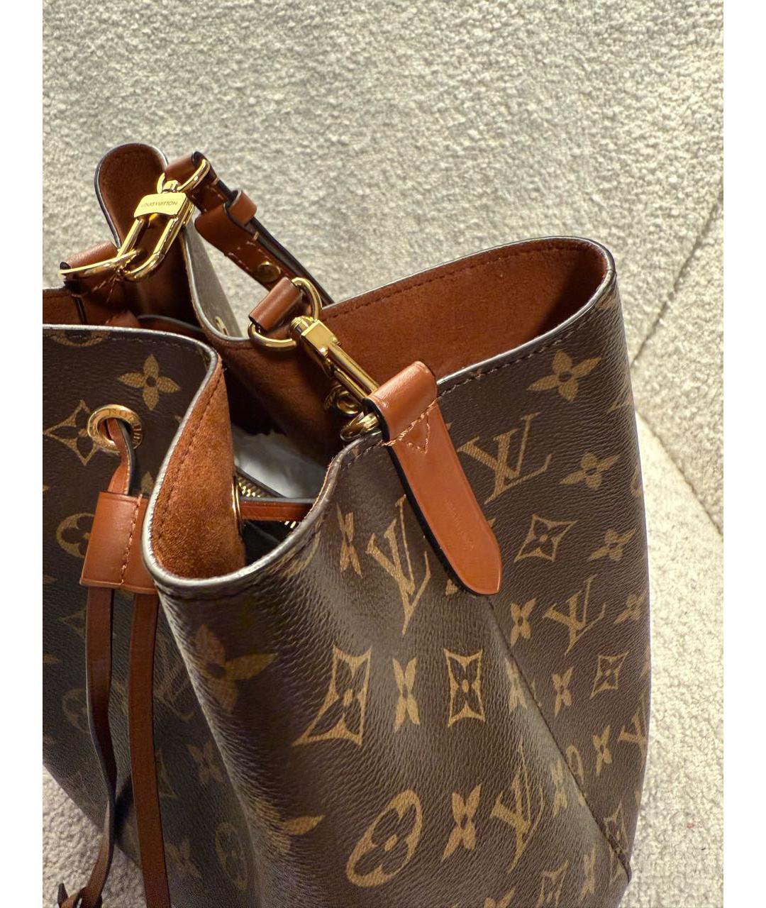 LOUIS VUITTON Коричневая кожаная сумка через плечо, фото 3