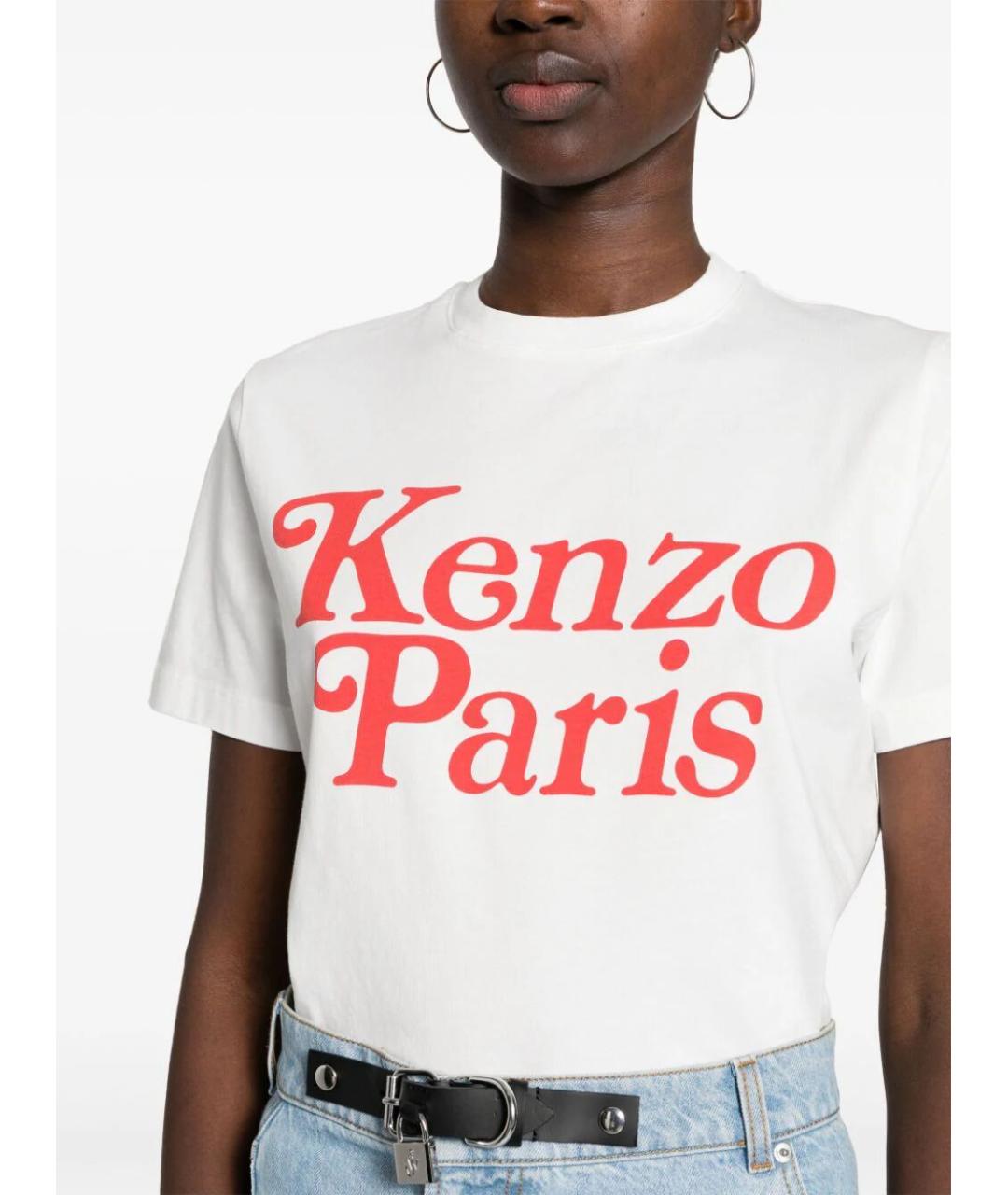 KENZO Белая хлопковая футболка, фото 4