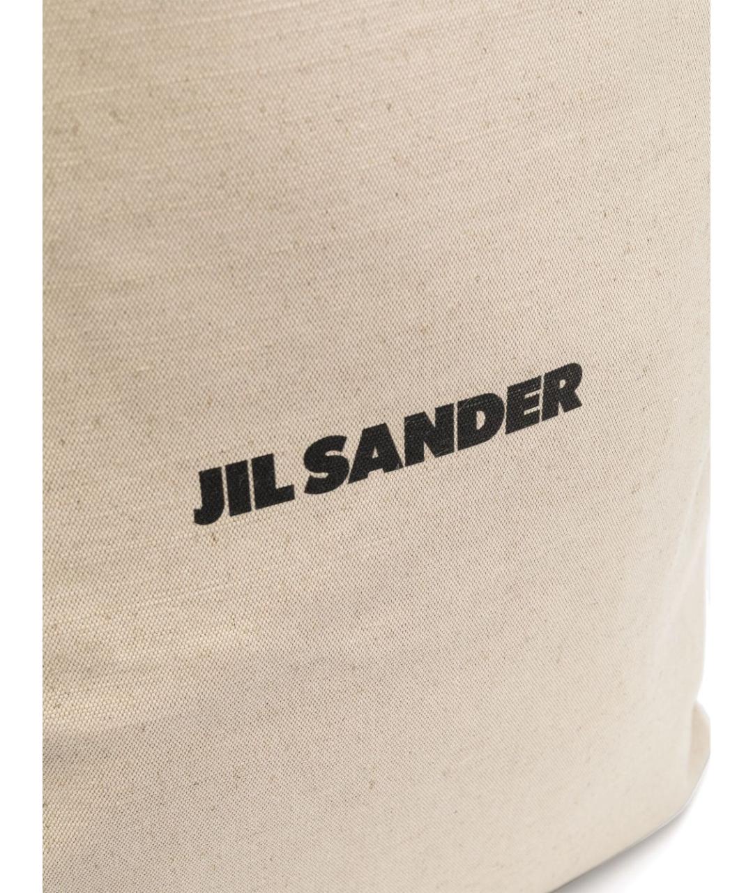 JIL SANDER Бежевая хлопковая сумка тоут, фото 3