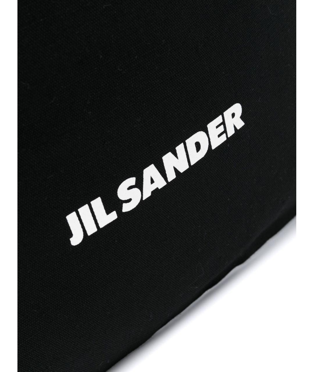JIL SANDER Черная хлопковая сумка тоут, фото 4