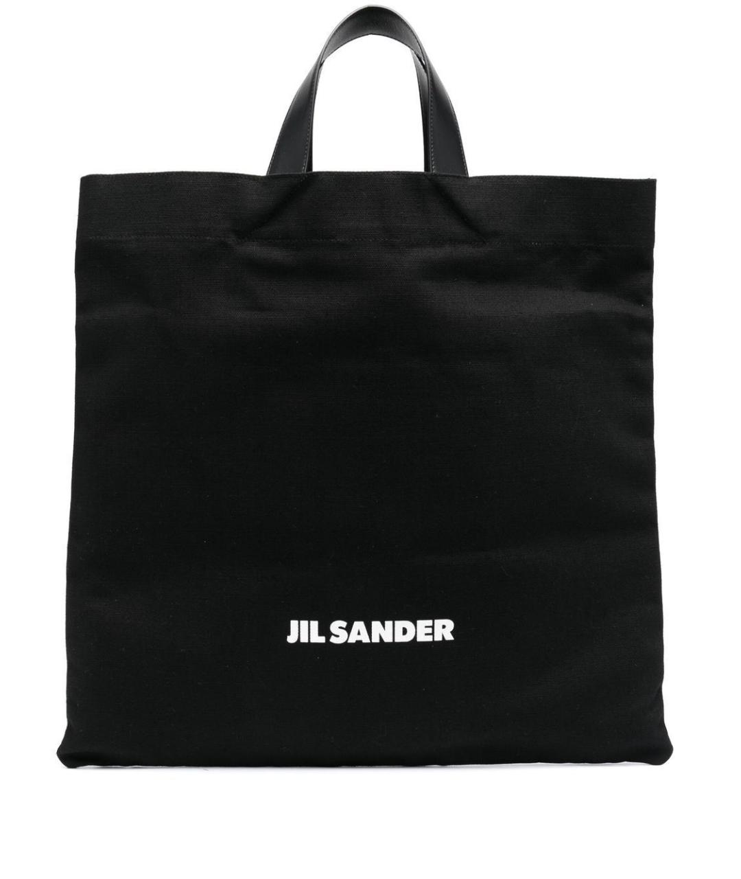 JIL SANDER Черная хлопковая сумка тоут, фото 1