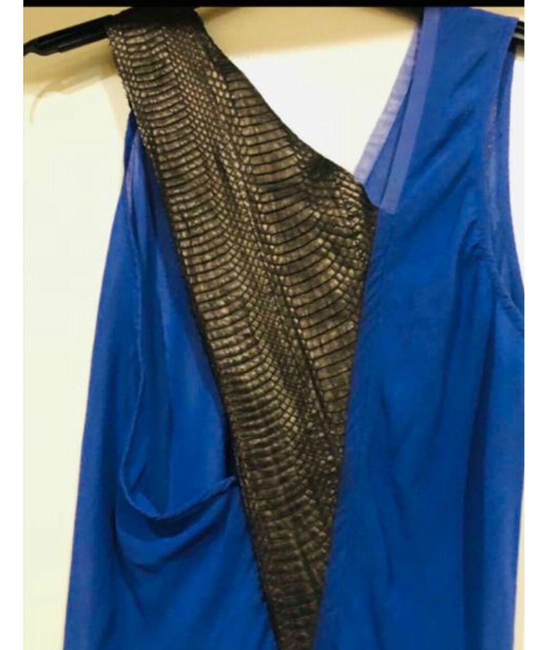 ILARIA NISTRI Синее шелковое платье, фото 3