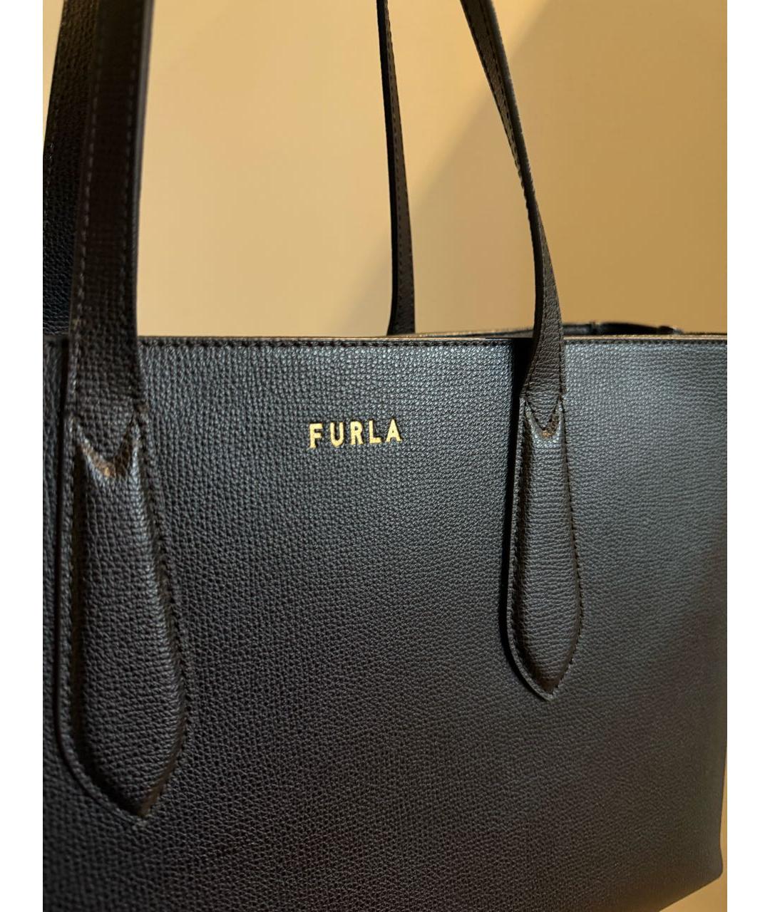 FURLA Черная кожаная сумка через плечо, фото 4