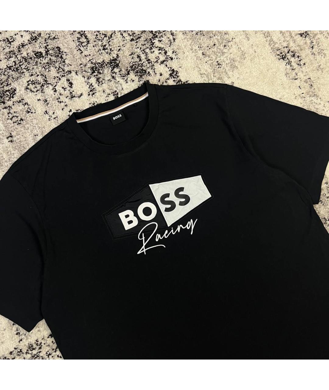 HUGO BOSS Черная хлопковая футболка, фото 2