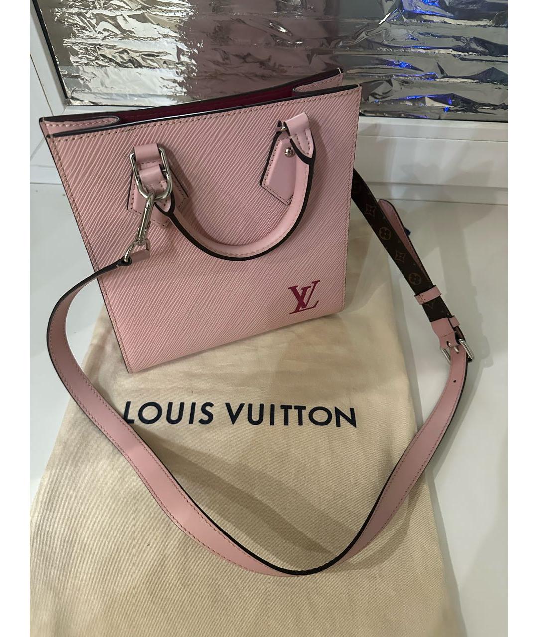 LOUIS VUITTON Розовая кожаная сумка с короткими ручками, фото 2