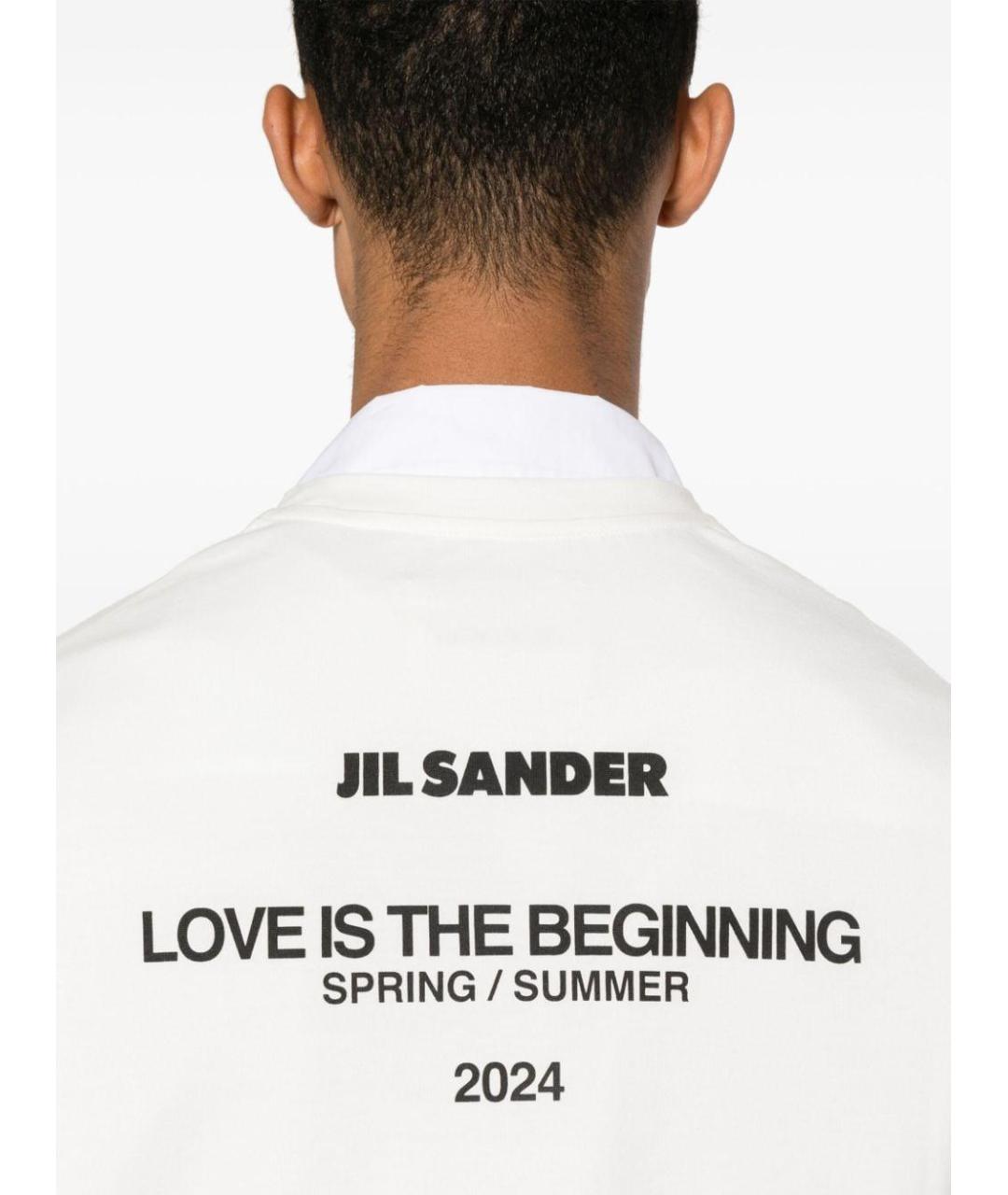 JIL SANDER Белая хлопковая футболка, фото 5