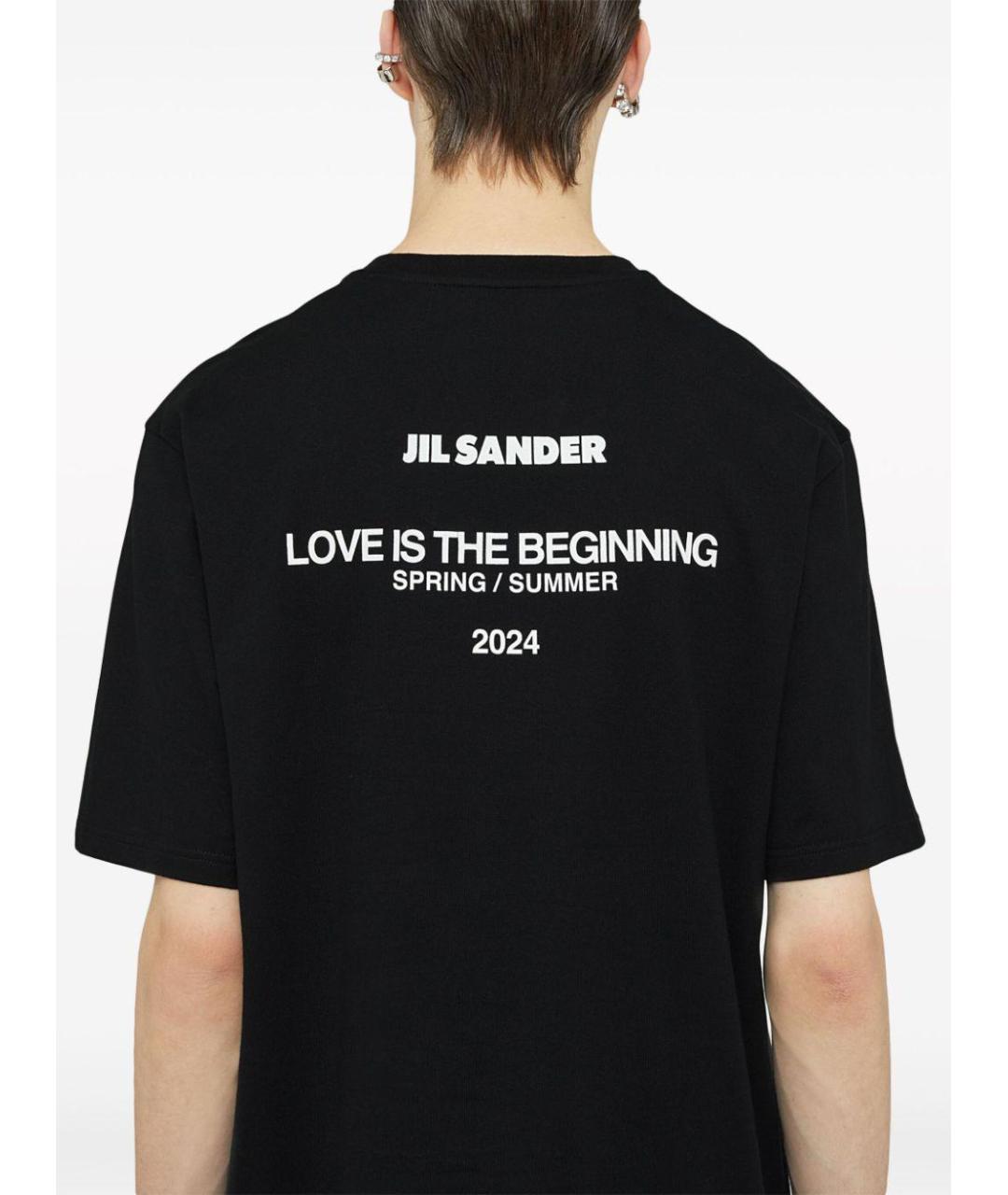 JIL SANDER Черная хлопковая футболка, фото 4