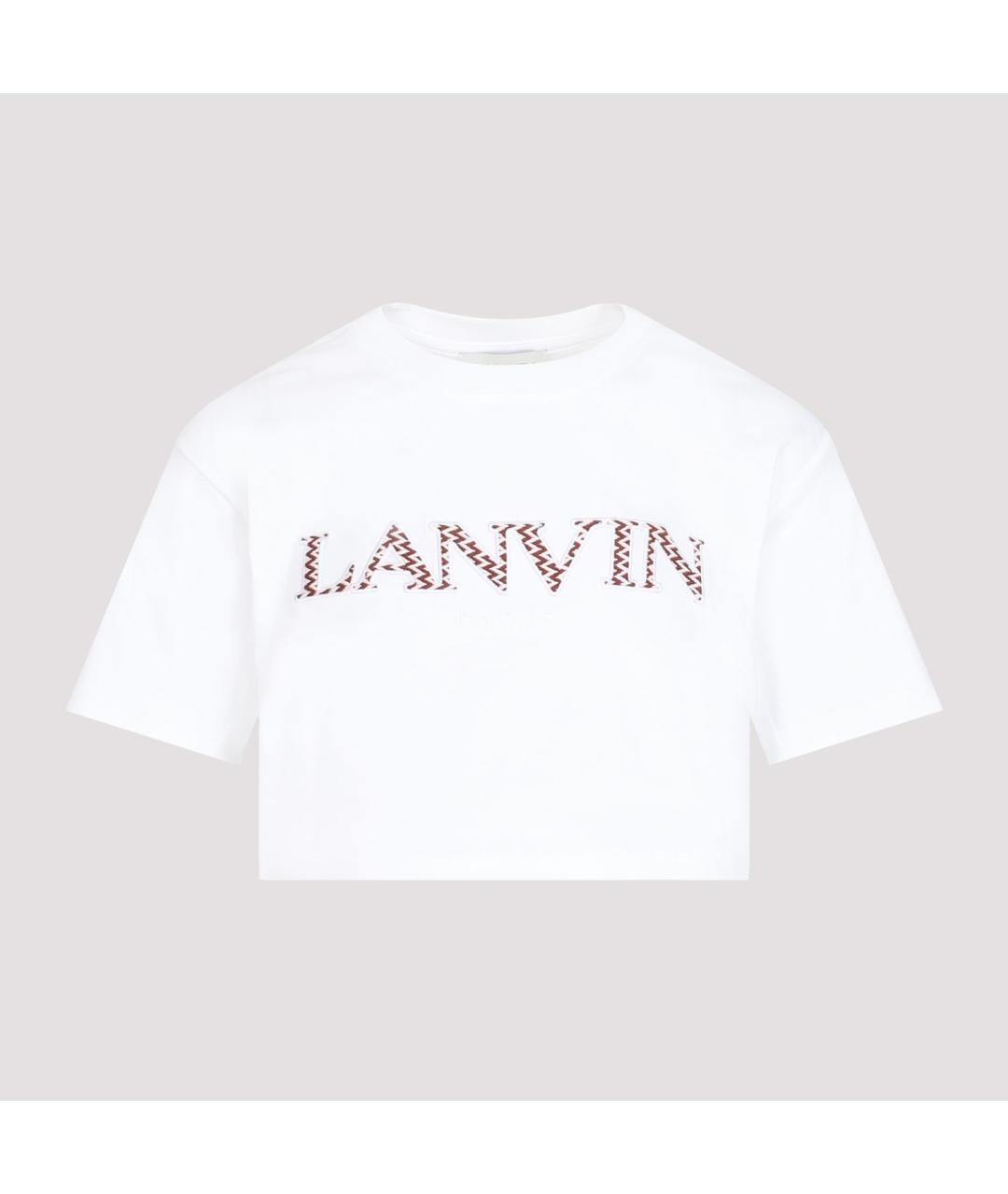 LANVIN Белая хлопковая футболка, фото 2