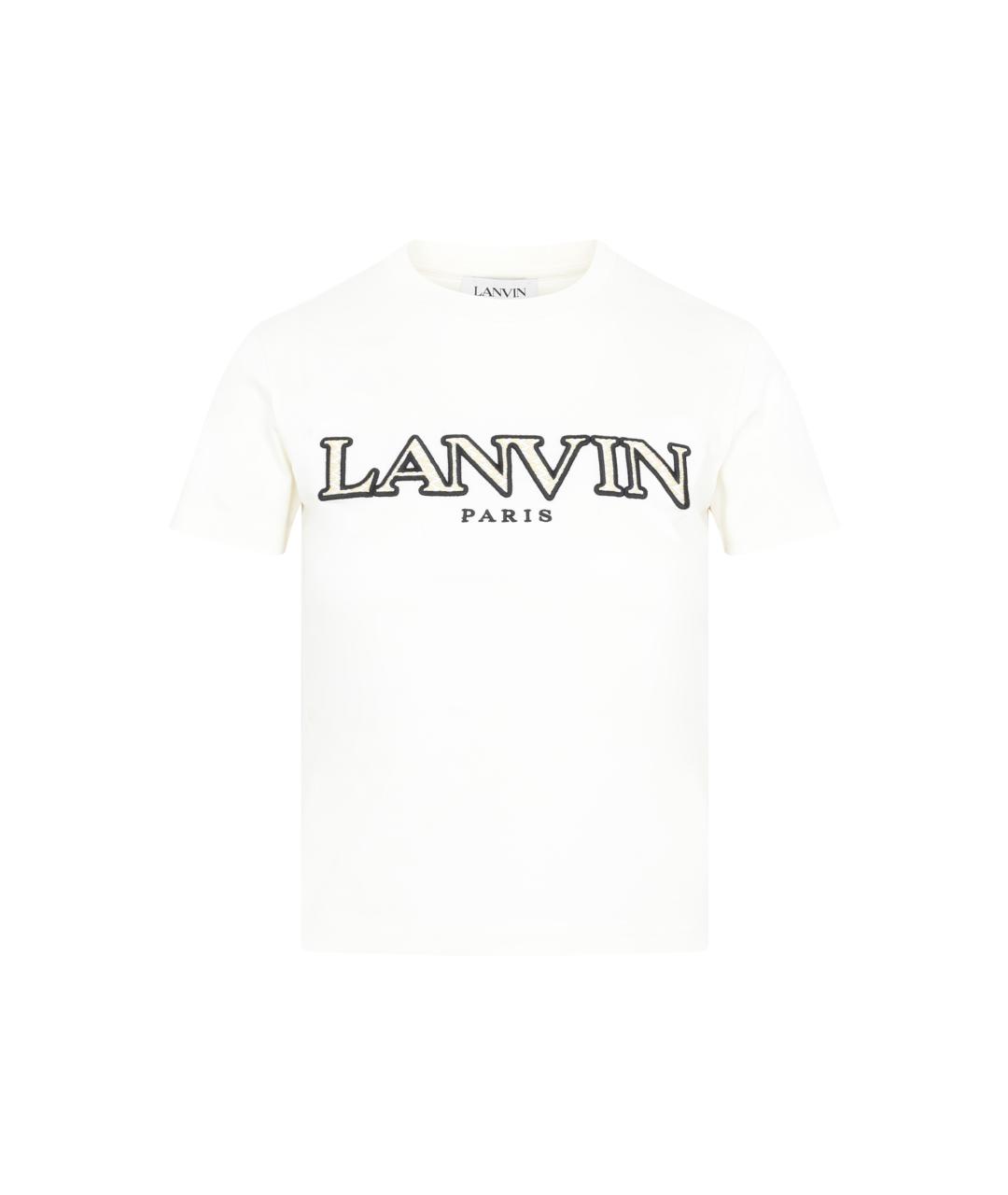 LANVIN Белая хлопковая футболка, фото 1