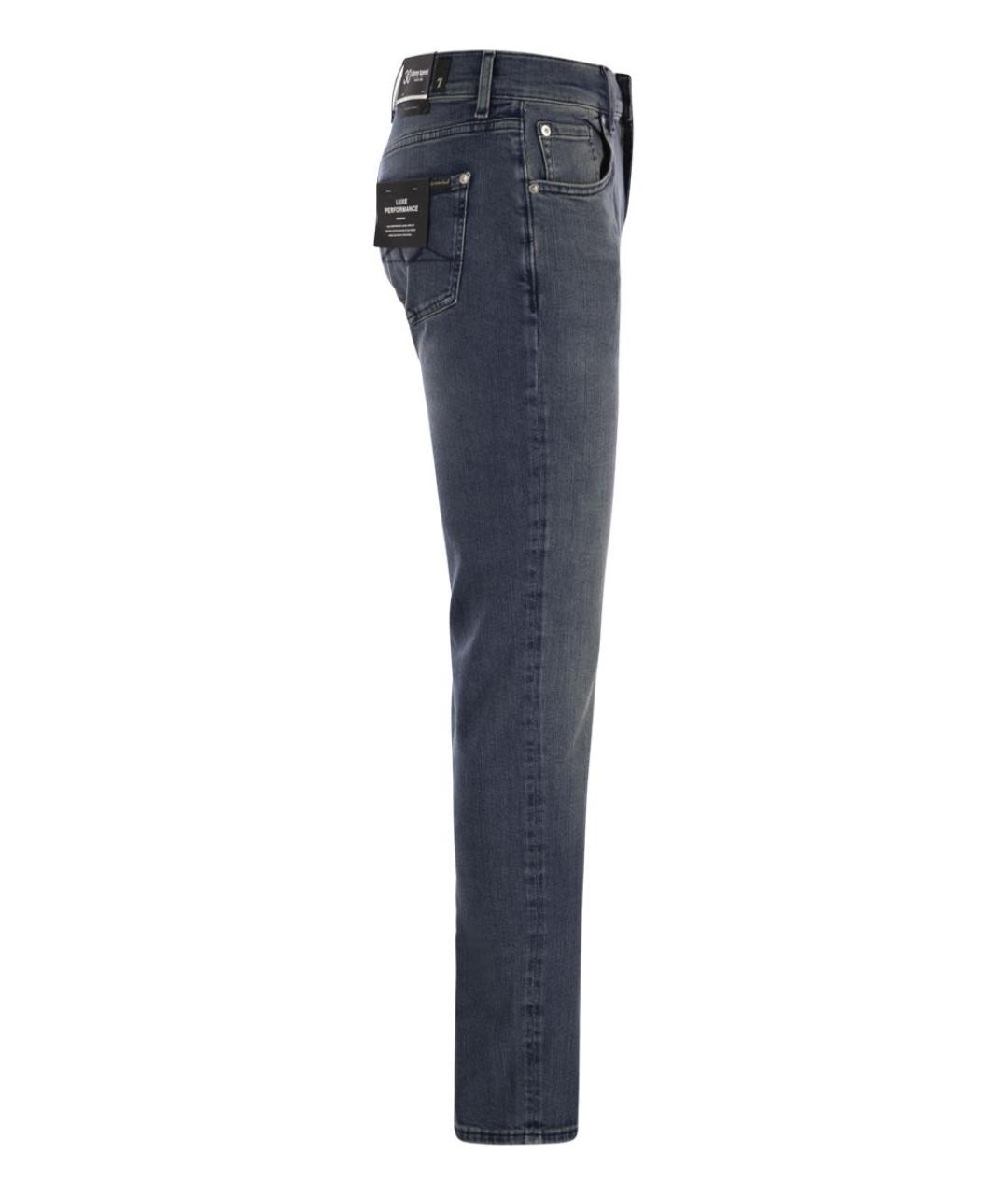 7 FOR ALL MANKIND Синие хлопковые джинсы скинни, фото 3