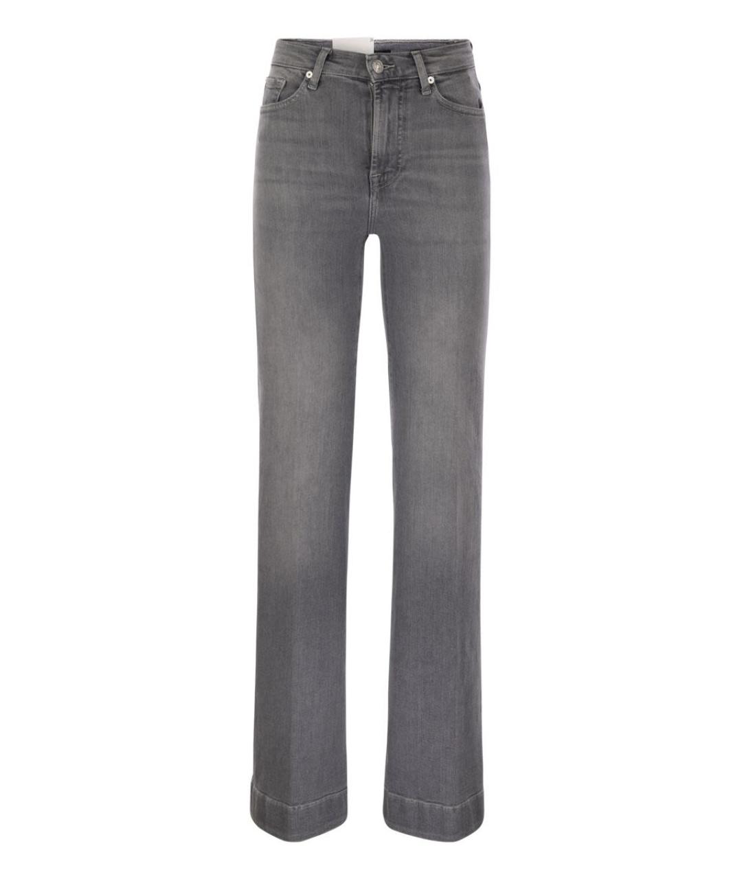 7 FOR ALL MANKIND Серые хлопковые прямые джинсы, фото 1