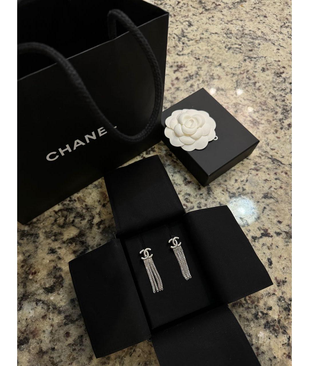 CHANEL Серебряные серьги, фото 3