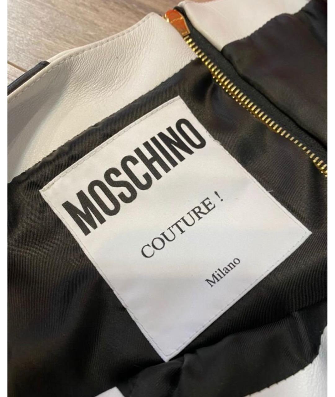 MOSCHINO Белое кожаное повседневное платье, фото 5