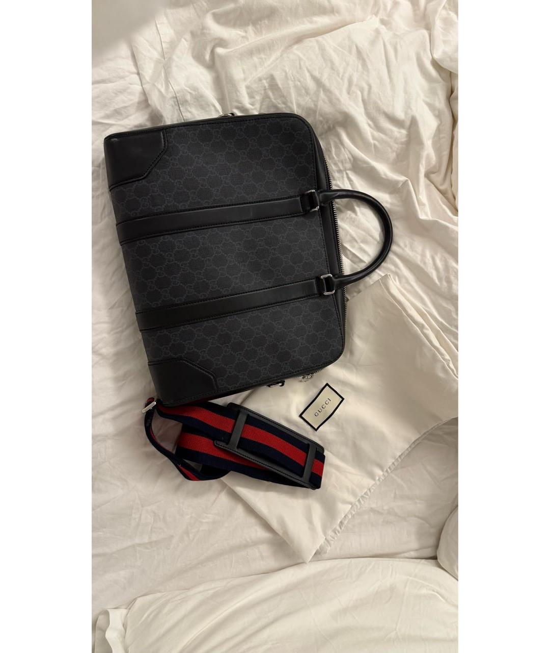 GUCCI Антрацитовый портфель, фото 7