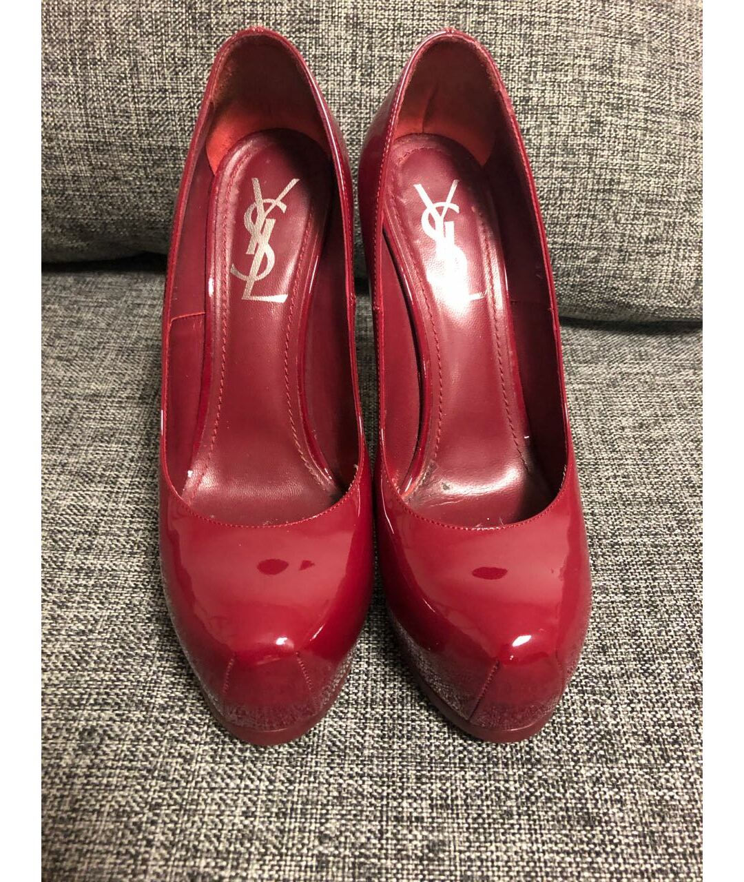SAINT LAURENT Красные кожаные туфли, фото 2