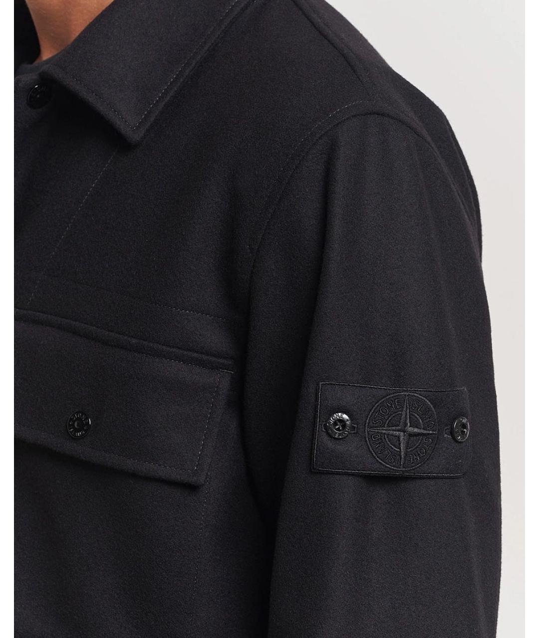 STONE ISLAND Черная шерстяная куртка, фото 4