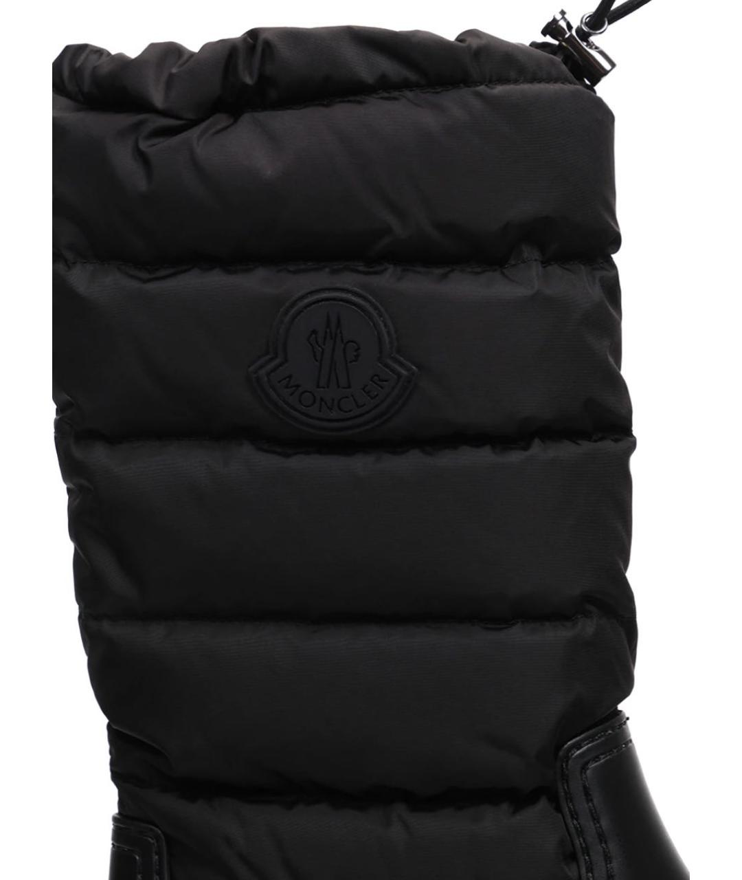 MONCLER Черные кожаные сапоги, фото 7