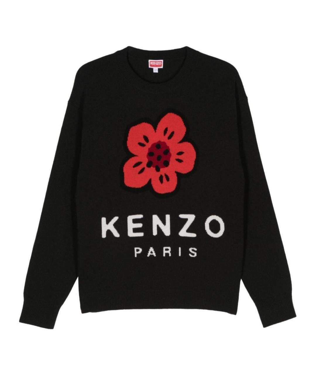 KENZO Черный шерстяной джемпер / свитер, фото 1