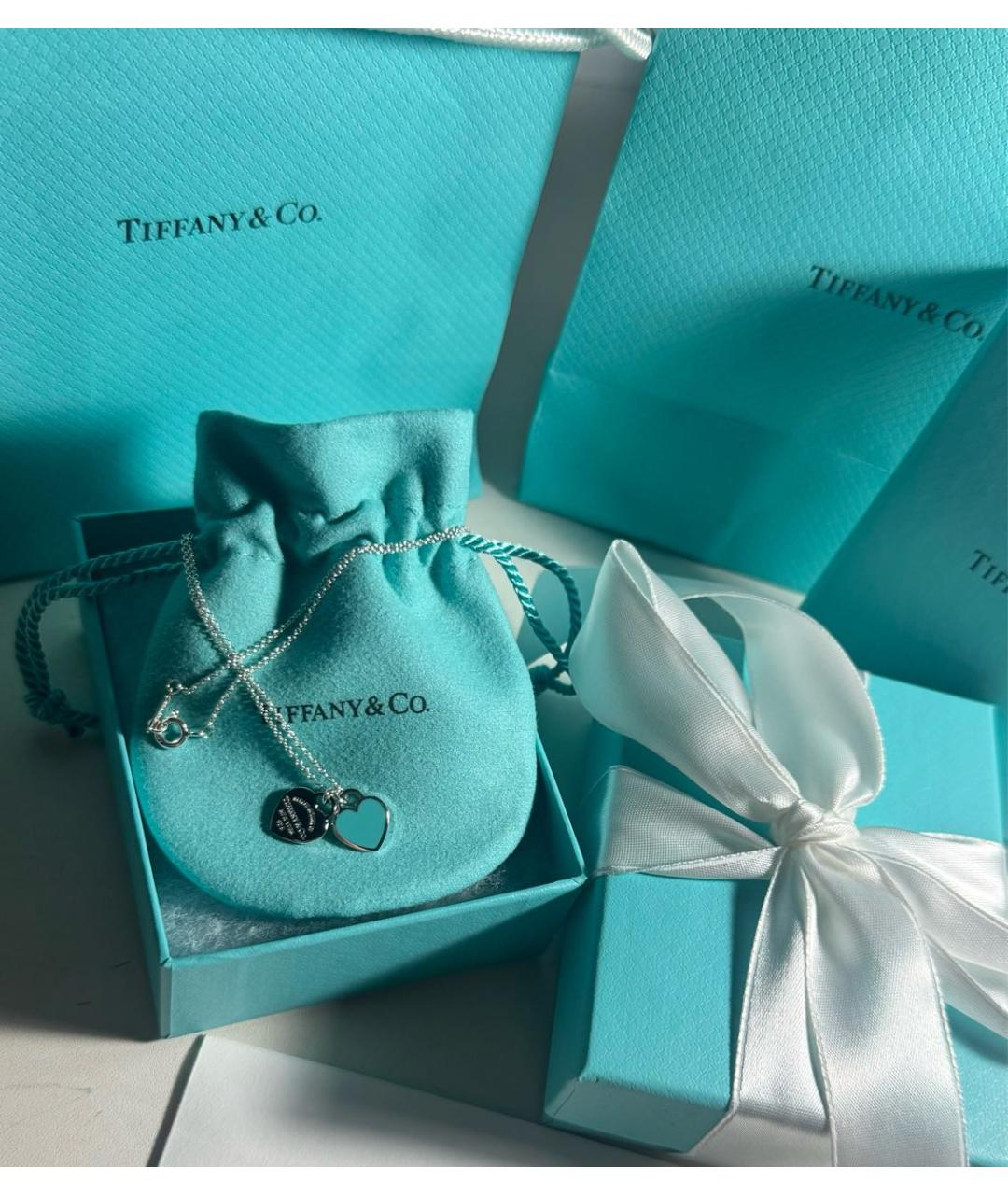 TIFFANY&CO Голубая серебряная подвеска, фото 2