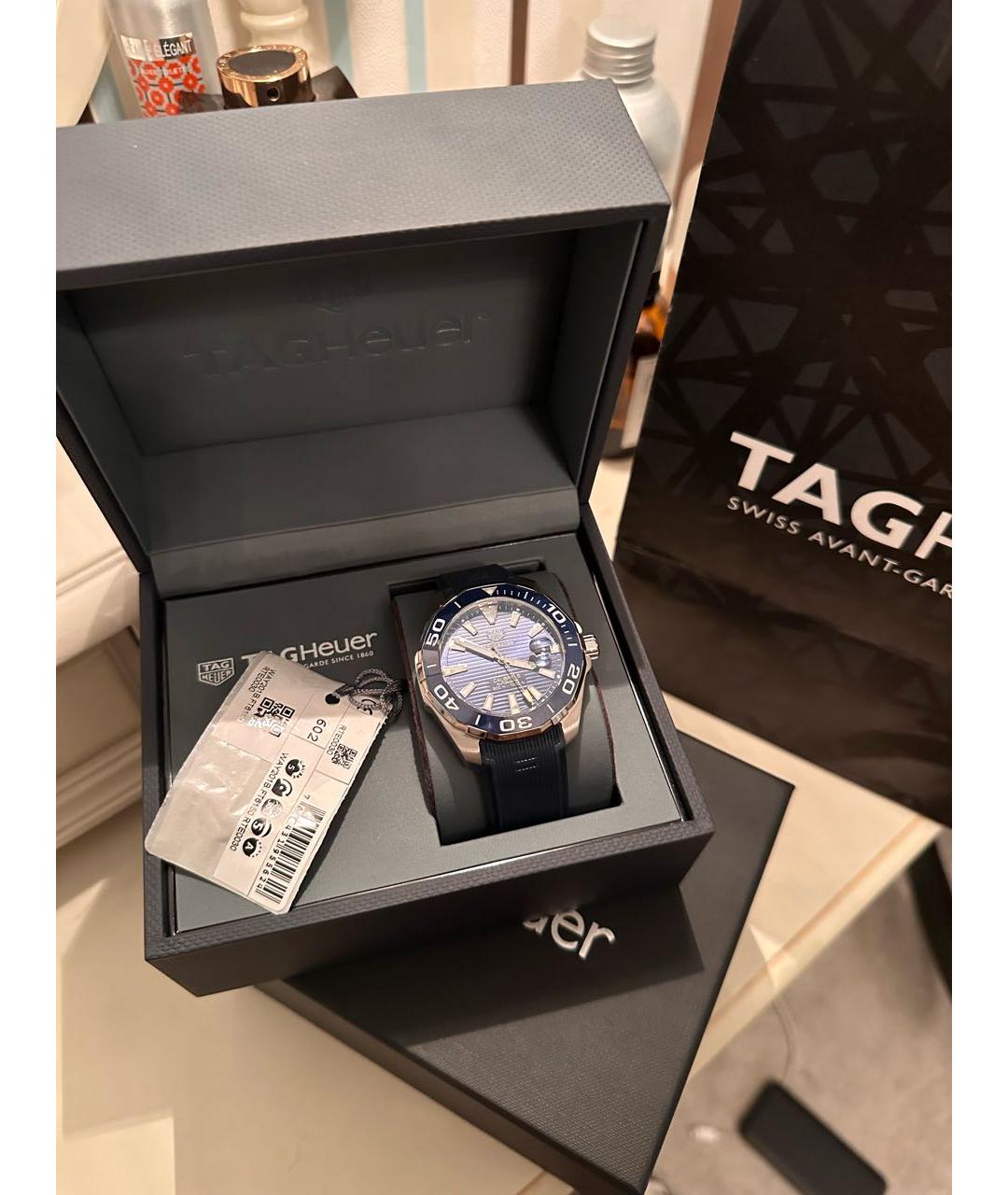 TAG HEUER Синие стальные часы, фото 3