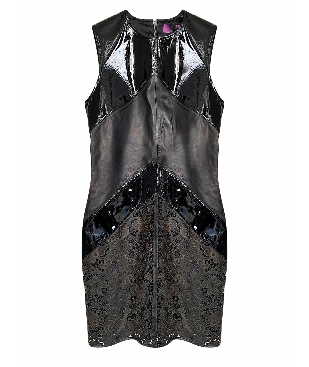 IRFE Черное кожаное коктейльное платье, фото 1