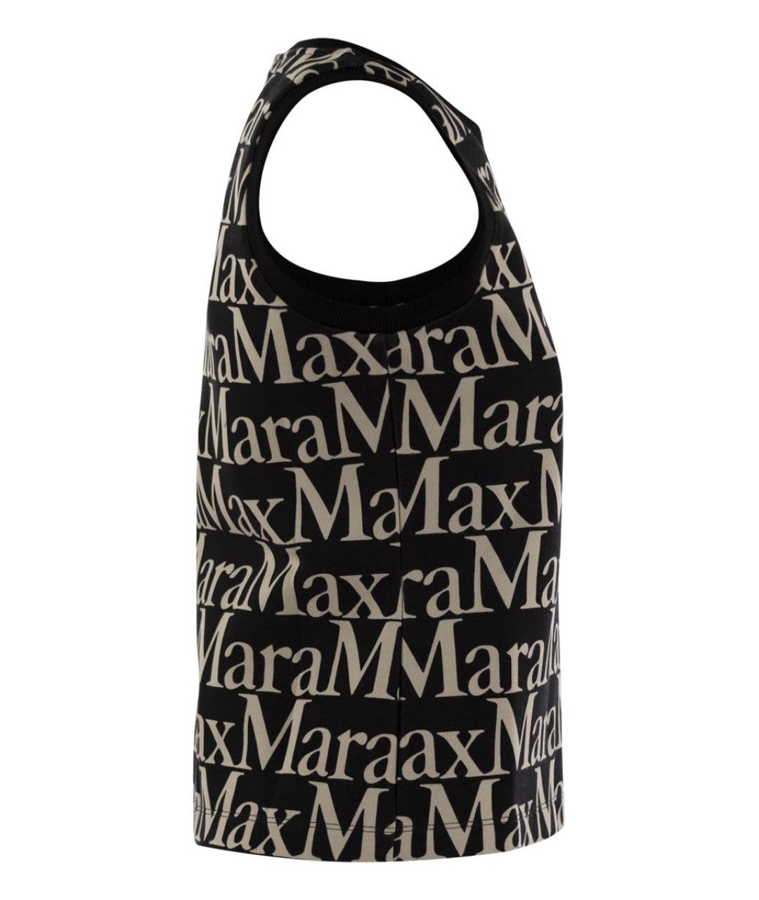 'S MAX MARA Черная хлопковая майка, фото 3