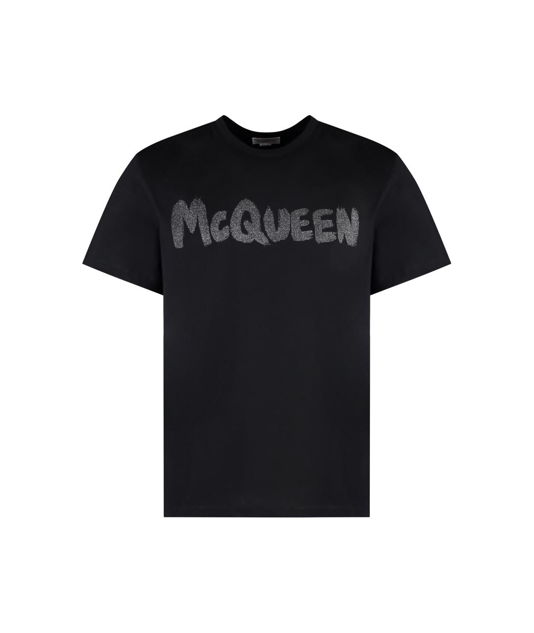 ALEXANDER MCQUEEN Черная хлопковая футболка, фото 1