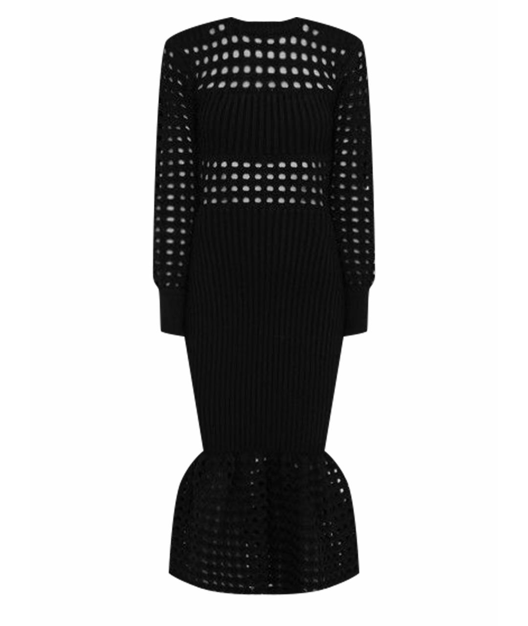 ALEXANDER MCQUEEN Черное хлопковое повседневное платье, фото 1