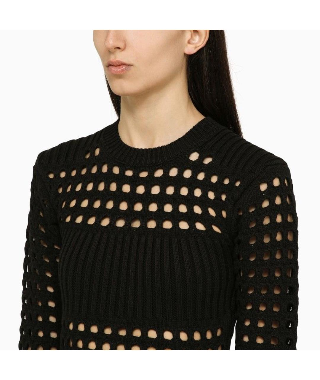 ALEXANDER MCQUEEN Черное хлопковое повседневное платье, фото 4