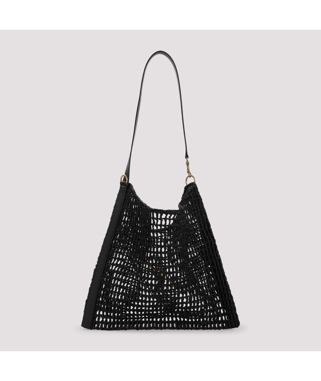 SAINT LAURENT Черная плетеная сумка на плечо, фото 2