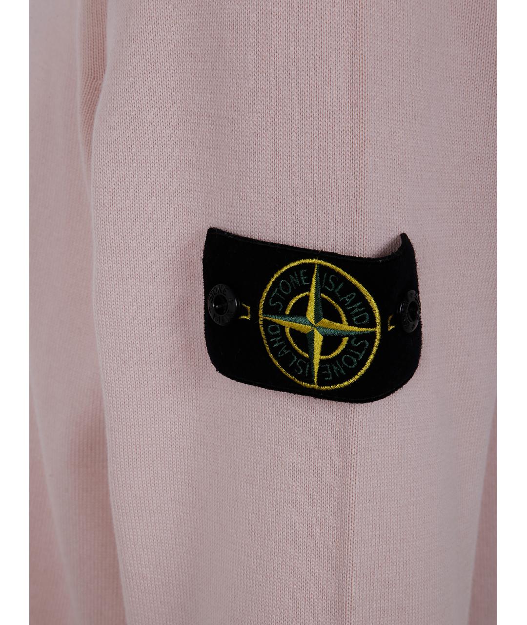 STONE ISLAND Розовый хлопковый джемпер / свитер, фото 3