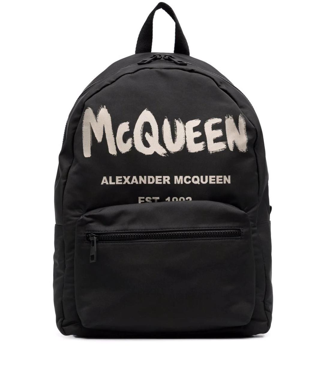 ALEXANDER MCQUEEN Черный хлопковый рюкзак, фото 1