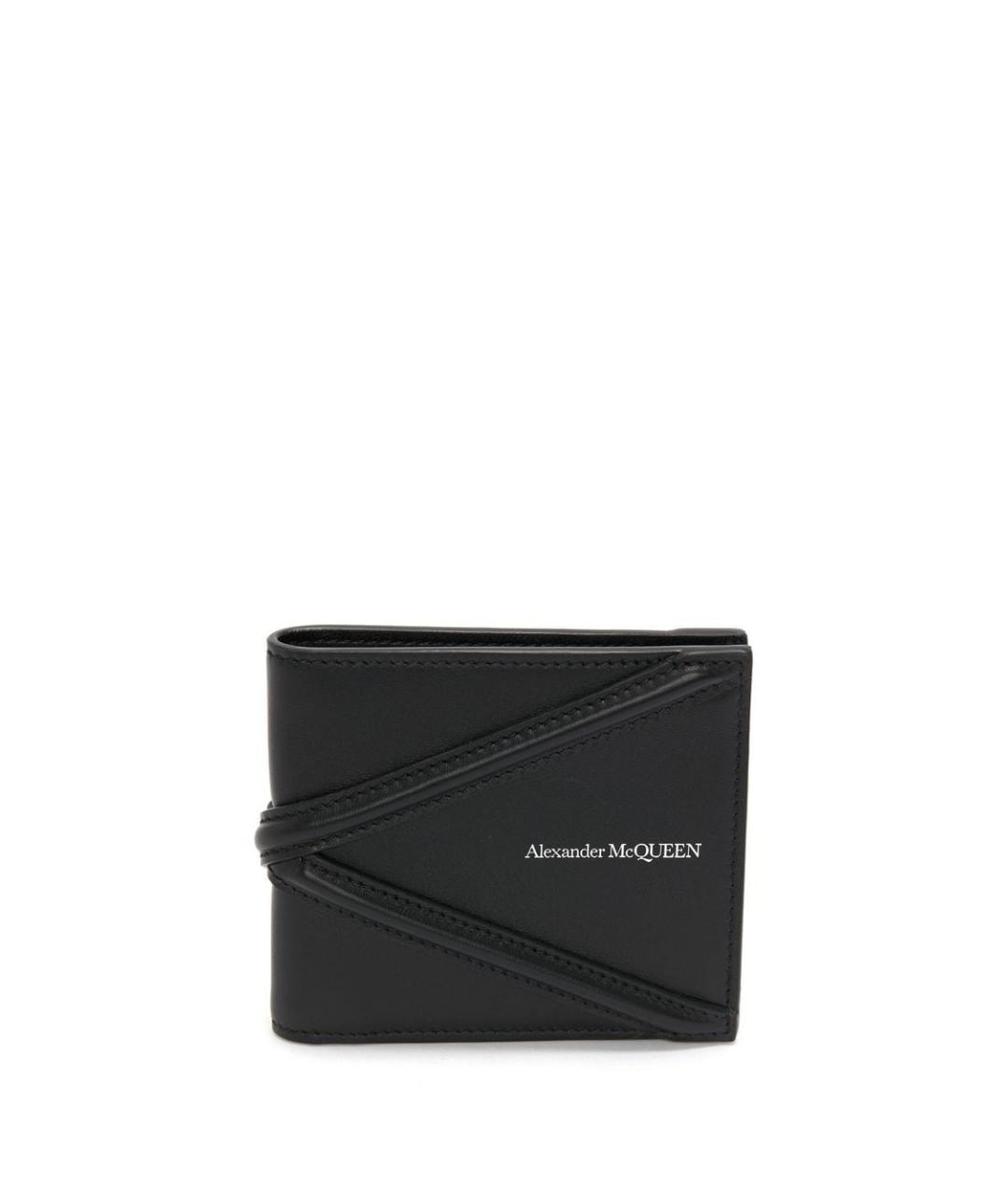 ALEXANDER MCQUEEN Черный кожаный кошелек, фото 1